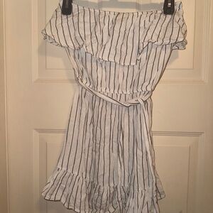 Strapless ruffle dress